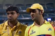 Gurunath Meiyappan with Dhoni at  IPL